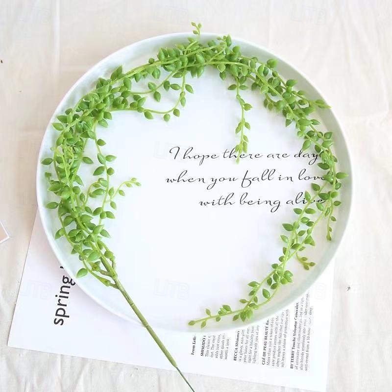 6 ks umělých perlových šňůrek, závěsné rostliny, imitace sukulentních popínavých rostlin, nástěnná zeleň na pozadí pro domov, svatbu &venkovní dekorace 2026 - $21.99 –P4