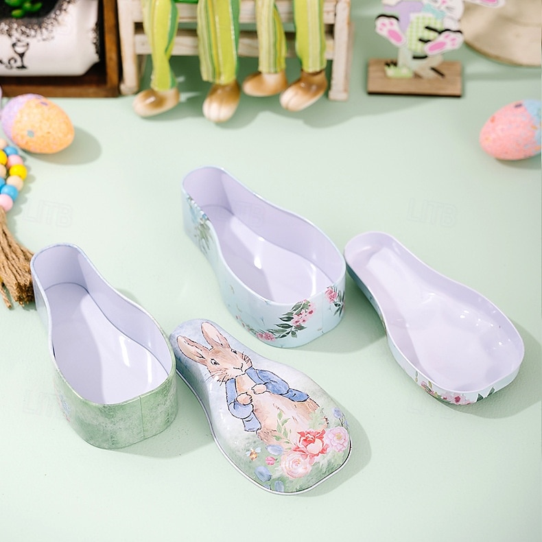 1pc Easter Bunny Tin Box, Colorful Metal Cookie Candy Box, Cartoon Rabbit Gift Container for Kids, Easter Decoration 2026 - $5.99 –P2