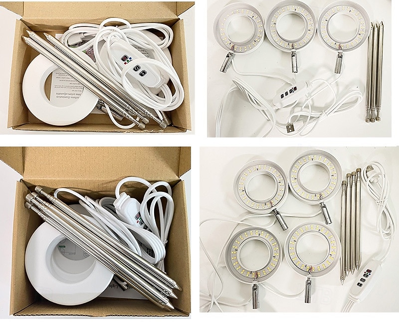 4 Pcs LED Adjustable Plant Grow Light, Angel Ring, Red & Blue Full Spectrum, 3/9/12H Timer, 3 Dimmable Levels, 17-63CM Height Adjustable, USB Powered for Succulents, Flowers, Indoor Plants 2026 - $31.99 –P4