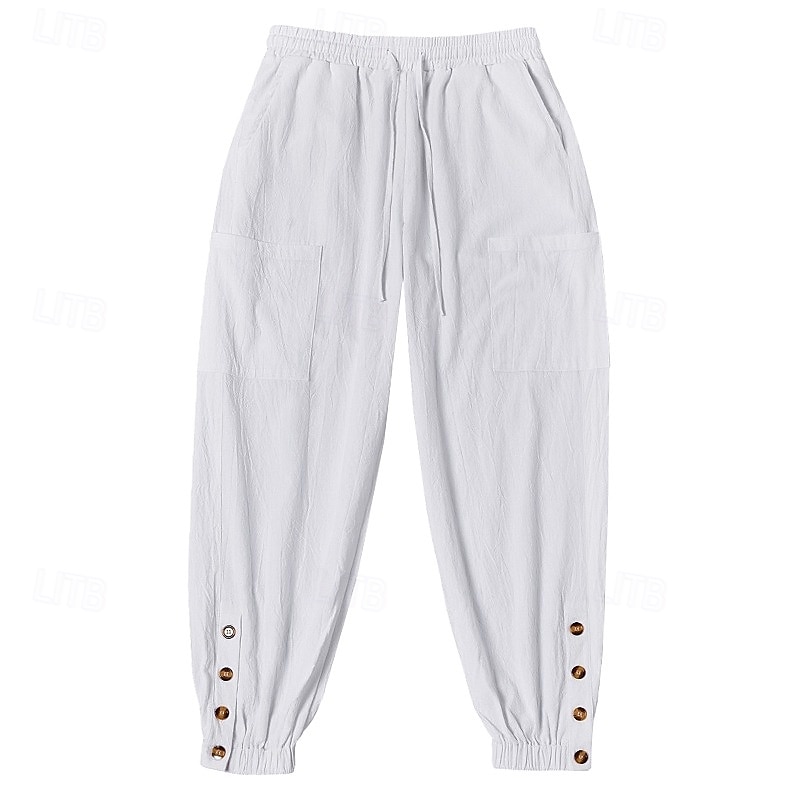 Per uomo Pantaloni di Lino Pantaloni Pantaloni Estivi Pantaloni Larghi Pantaloni Corti Coulisse Elastico in vita Semplice Comodità Traspirante Lunghezza intera Casuale Quotidiano All'aperto Vacanza del 2026 a $28.99 –P5