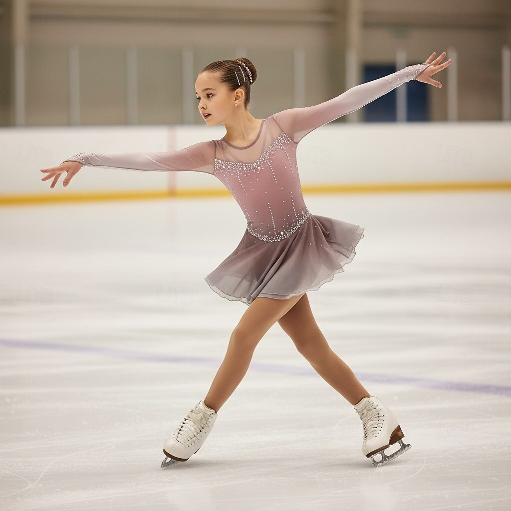 Vestido de patinaje artístico Chica Patinaje Sobre Hielo Vestidos Negro Blanco Amarillo Retazos Costura asimétrica Elástico Entrenamiento Competición Ropa de Patinaje Clásico Cristal / Strass Manga 2026 - $241.49 –P1