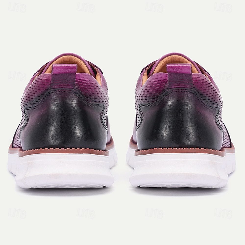 Men's Genuine Leather Fashionable Purple Dress Shoes, Unique Design for Weddings and Special Occasions 2026 - $89.99 –P6