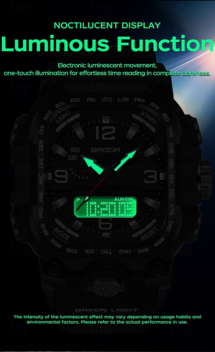 SANDA Men Digital Watch Creative Large Dial Outdoor Sports Luminous Stopwatch Alarm Clock Countdown Silicone Gel Silicone Watch 2026 - $26.99 –P8