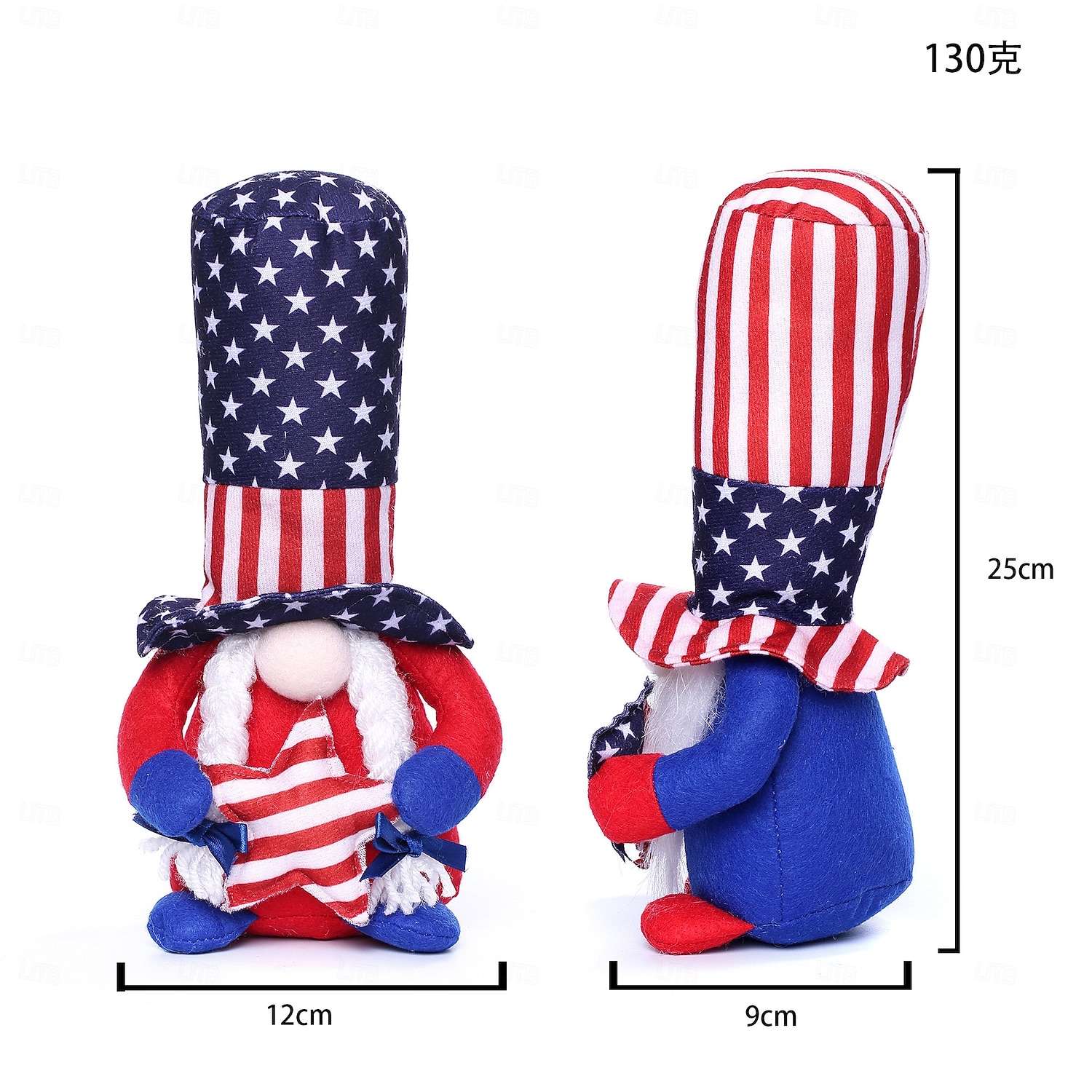 250 Years Independence Day Striped Pentagram Rudolf Dwarf Faceless Doll Decoration 2026 - $13.99 –P6