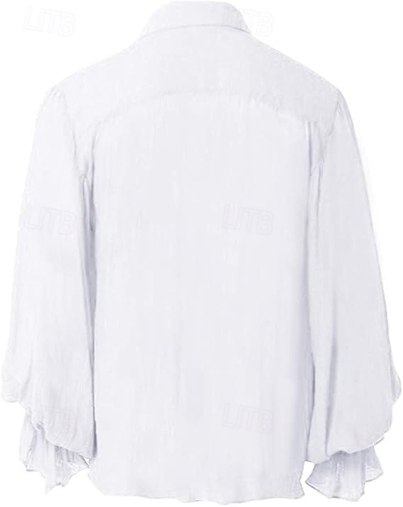 ימי הביניים רנסנס סטימפונק חולצה פיראט אביר ויקינג תחפושות בגדי ריקוד גברים פיראט האלווין (ליל כל הקדושים) קרנבל הצגה מסיבה\אירוע ערב LARP מבוגרים חולצה 2026 - $27.99 –P3