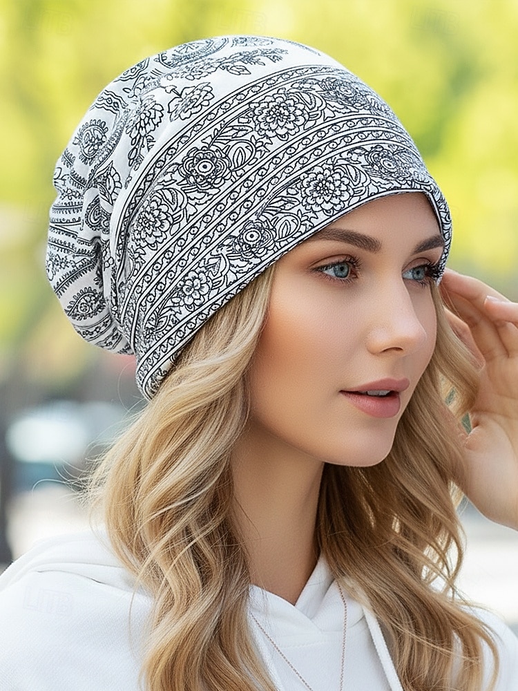 Dámská bohémská čepice s paisley vzorem, měkká polyesterová vícebarevná pokrývka hlavy a nákrčník, lehký doplněk ve vintage stylu pro ženy, ideální pro každodenní nošení, dovolenou a cestování 2026 - $11.99 –P2