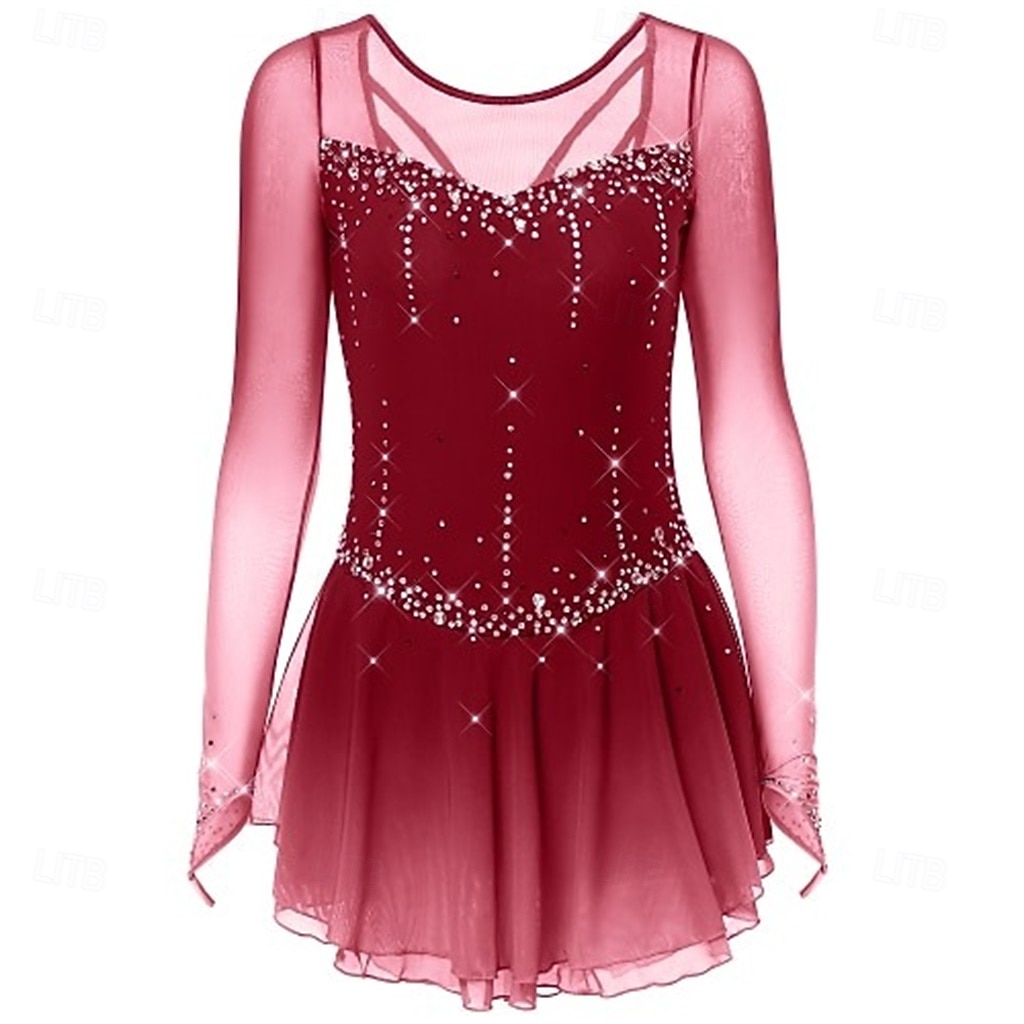 Vestido de patinaje artístico Chica Patinaje Sobre Hielo Vestidos Negro Blanco Amarillo Retazos Costura asimétrica Elástico Entrenamiento Competición Ropa de Patinaje Clásico Cristal / Strass Manga 2026 - $241.49 –P10