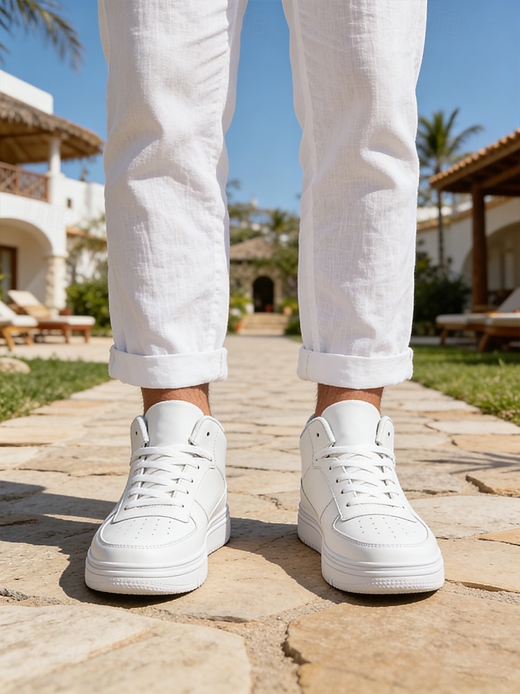 Herrsneakers i casual-modell, bekväma i konstläder, perfekta för utomhusaktiviteter på resorter, finns i flera färger 2026 - $46.99 –P3