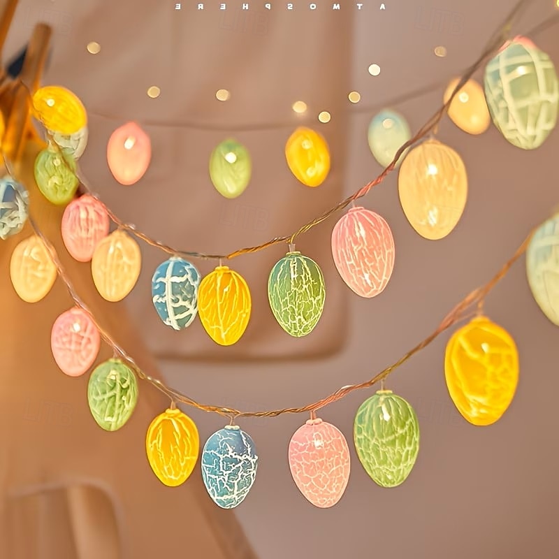 Φωτάκια παραμυθιού με κορδόνι σε σχήμα πασχαλινού αυγού 2m 10leds με μπαταρία για βιτρίνα σπιτιού, υπνοδωμάτιο, μπαλκόνι, διακόσμηση κήπου 2026 - $12.99 –P6