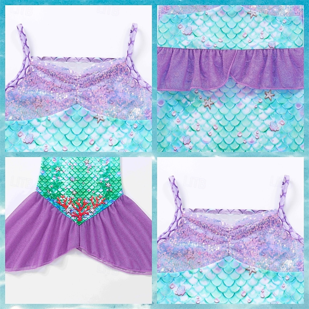 sereia Princesa sereia Vestidos Fantasia de festa temática Fantasias for Para Meninas Crianças Carnaval Baile de Máscaras Festa Feriado de 2026 por $23.99 –P4