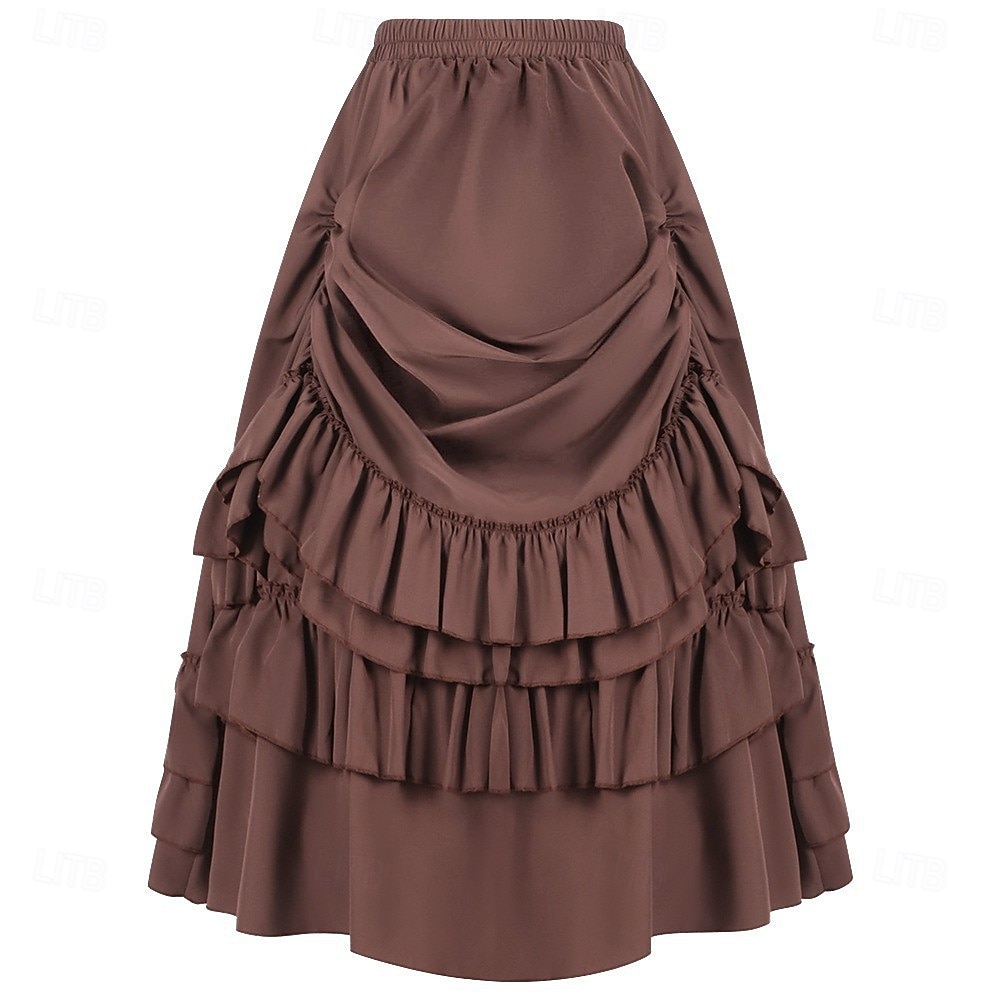 Conjunto Elegante Medieval Renacimiento Hasta el Tobillo Falda Blusa / Falda Larga Princesas Dama Corte A Disfraz Mujer Fantasía Navidad Víspera de Todos los Santos Feria del Renacimiento LARP Adulto 2026 - $103.99 –P8