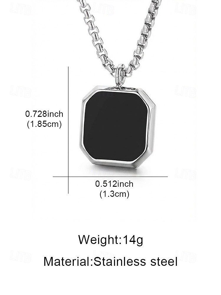 Мужская цепочка с квадратным кулоном из нержавеющей стали черного цвета – минималистичное геометрическое украшение в виде коробочки из золота, серебра и черного цвета, модный аксессуар для повседневной носки, делового стиля и отдыха. 2026 - $5.99 –P8