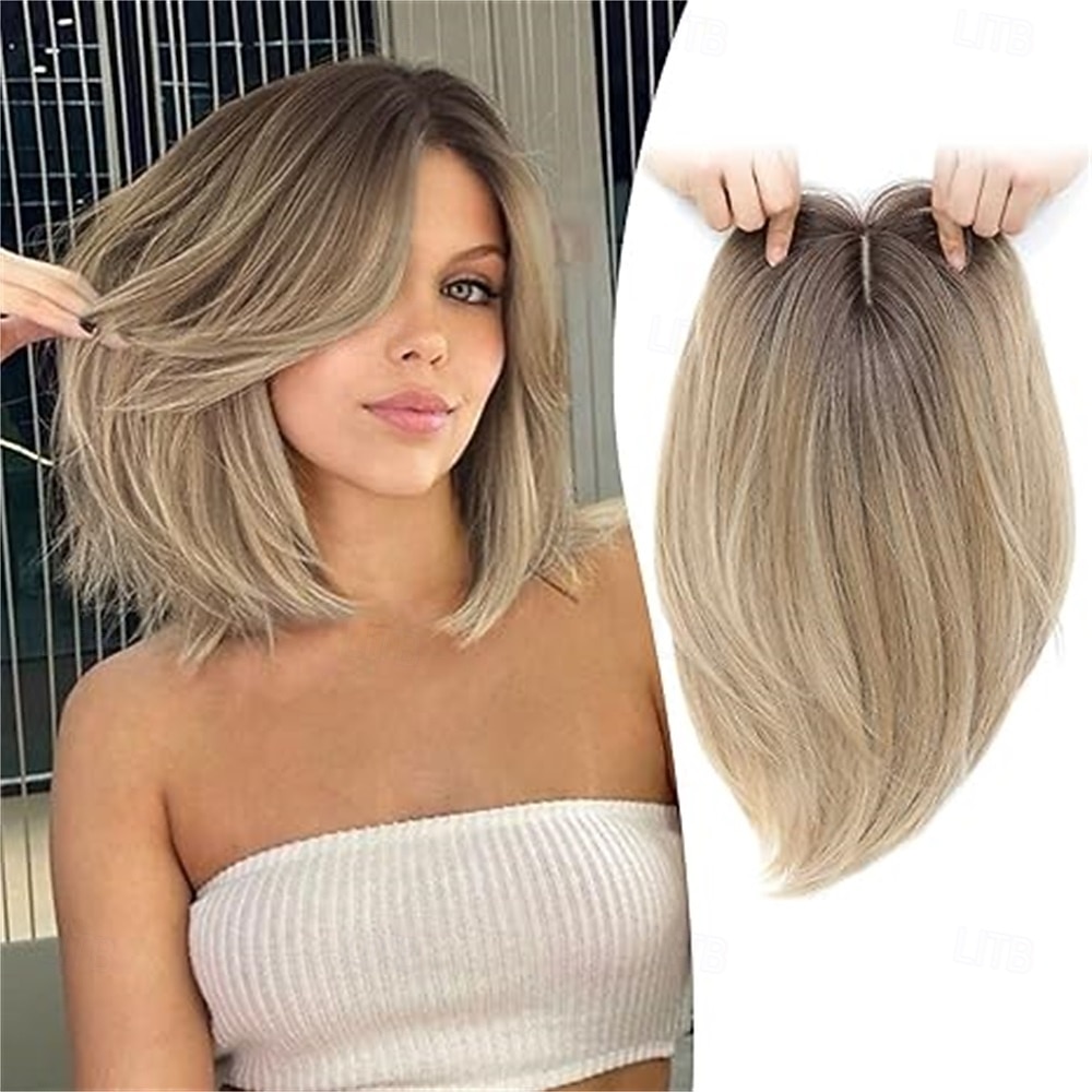 30 cm:n hiuslisäke oheneville hiuksille, 16,5 x 16,5 cm:n paksu pohjallinen synteettinen päällinen otsatukalla, kuituperunat naisten hiuslisäkkeisiin päivittäiseen käyttöön, töihin, juhlaan, 2026 - $26.99 –P5