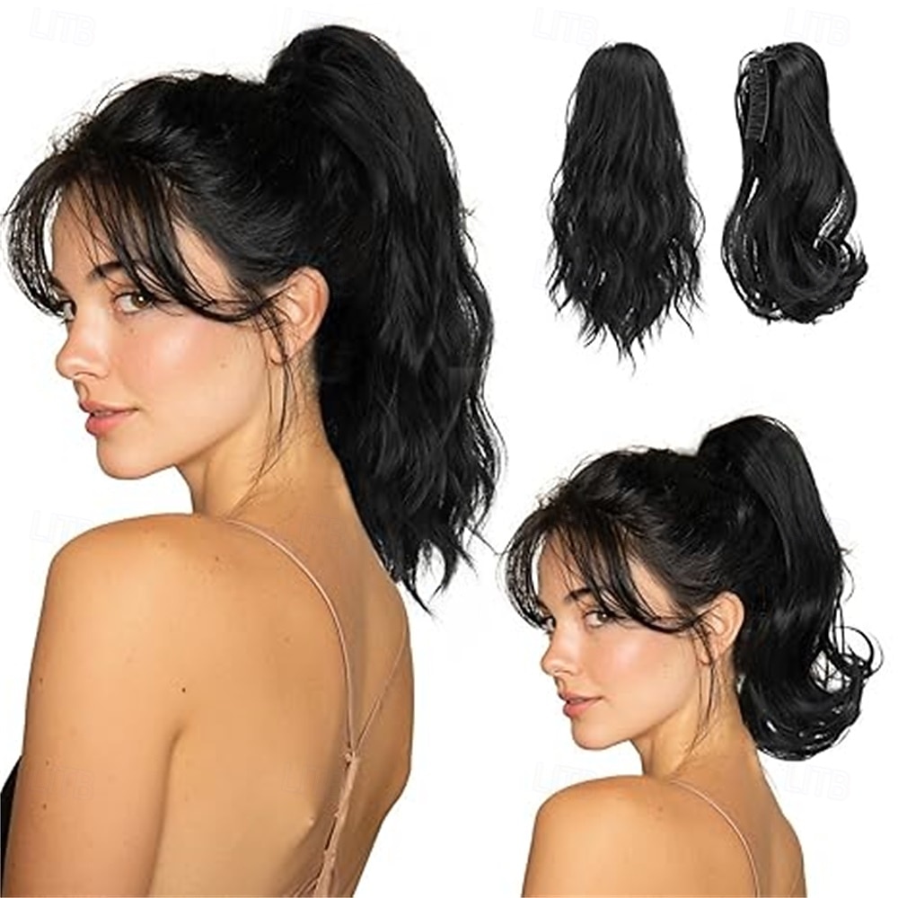 2 PCS Ponytail Extensions Claw Clip Short Pony Tails Wavy Curly Synthetic Hairpieces for Women 12 Inch 14Inch Set 2026 - $33.99 –P8
