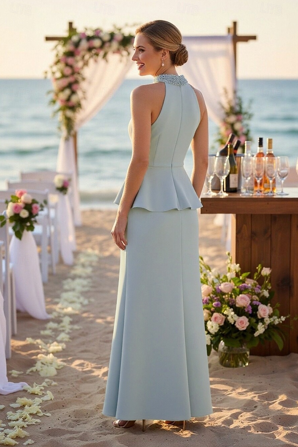 Linea ad A Tubino Colonna Lunghezza al pavimento Abito da invitata a nozze Abito Formale Abito da sera Abiti da Ballo Elegante Senza Maniche All'americana Balli di fine anno Formale Chiffon Crepe del 2026 a $172.99 –P2