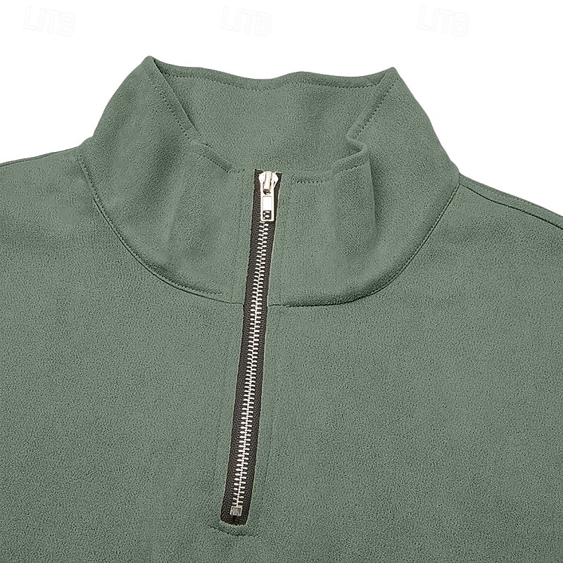 ανδρικό φούτερ πόλο με φερμουάρ από τεχνητό σουέτ, διακοπές, δρόμος με φερμουάρ, μακρυμάνικο, μοντέρνο, βασικό μονόχρωμο, σκέτο, μοντέρνο, φθινόπωρο, άνοιξη, φθινόπωρο, όλες οι εποχές, χαλαρή εφαρμογή, μαύρο, ροζ, πράσινο, στρατιωτικό, σκούρο μπλε, μπλε 2026 - $16.49 –P12