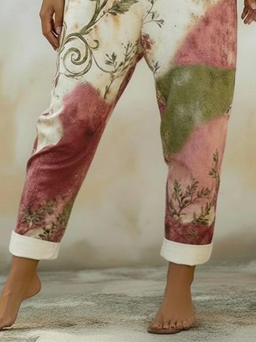 Mujer En general Activo Floral Sin Mangas Sin Mangas Escote Cuadrado Bolsillo Estampado Diario Vacaciones Holgado Caqui Verano 2026 - $36.99 –P3