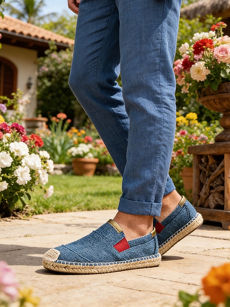 Espadrilles bleues pour homme, faciles à enfiler, légères et respirantes, au design décontracté et élégant, idéales pour les vacances en plein air et les aventures estivales. de 2026 ? $46.99 –P1