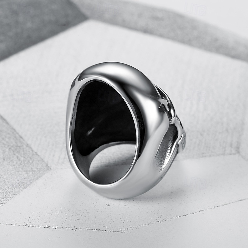 anello personalizzato con testa di teschio, bandiera nazionale, anello in acciaio al titanio, maschera con bandiera americana, testa di fantasma, anello da uomo del 2026 a $12.99 –P4
