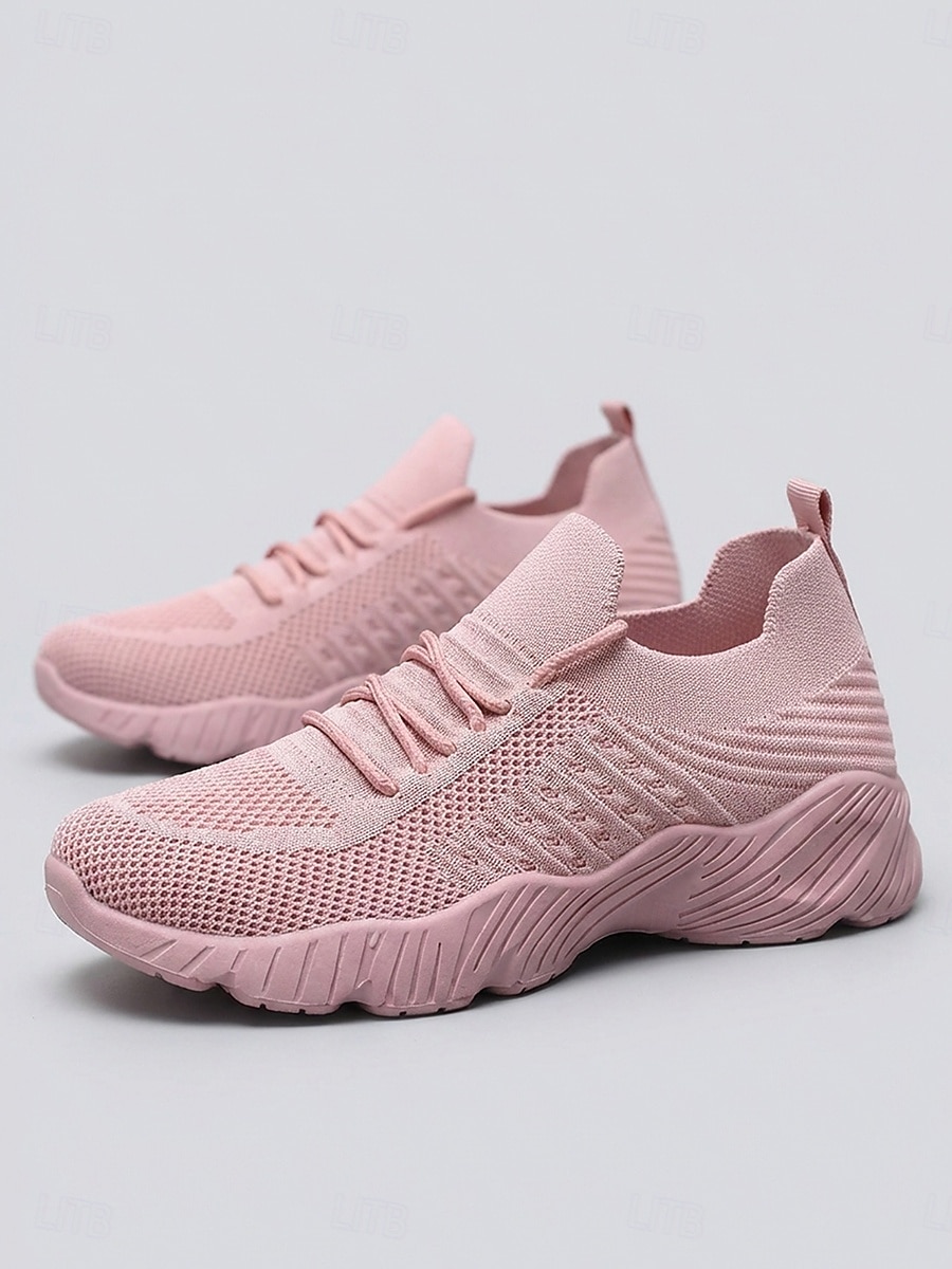 scarpe da ginnastica casual da donna in Flyknit rosa - scarpe da ginnastica traspiranti, morbide e ammortizzate, comode da indossare ogni giorno, per viaggi, lavoro, shopping, fitness e attività del 2026 a $24.99 –P2