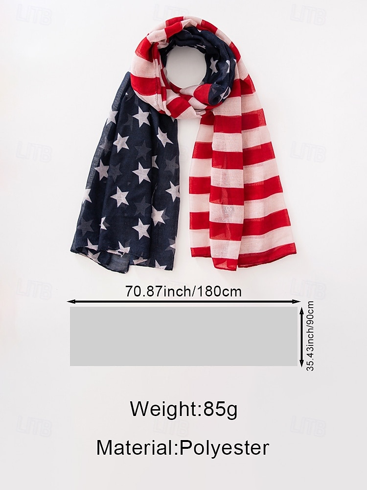 Verenigde Staten 250ste Verjaardag Vrouwen Polyester Chiffon Sjaal Meerdere Patronen Lichtgewicht en Ademend voor Lente  Zomer Perfect voor USA Onafhankelijkheidsdag  Casual Kleding 2026 - $14.99 –P10
