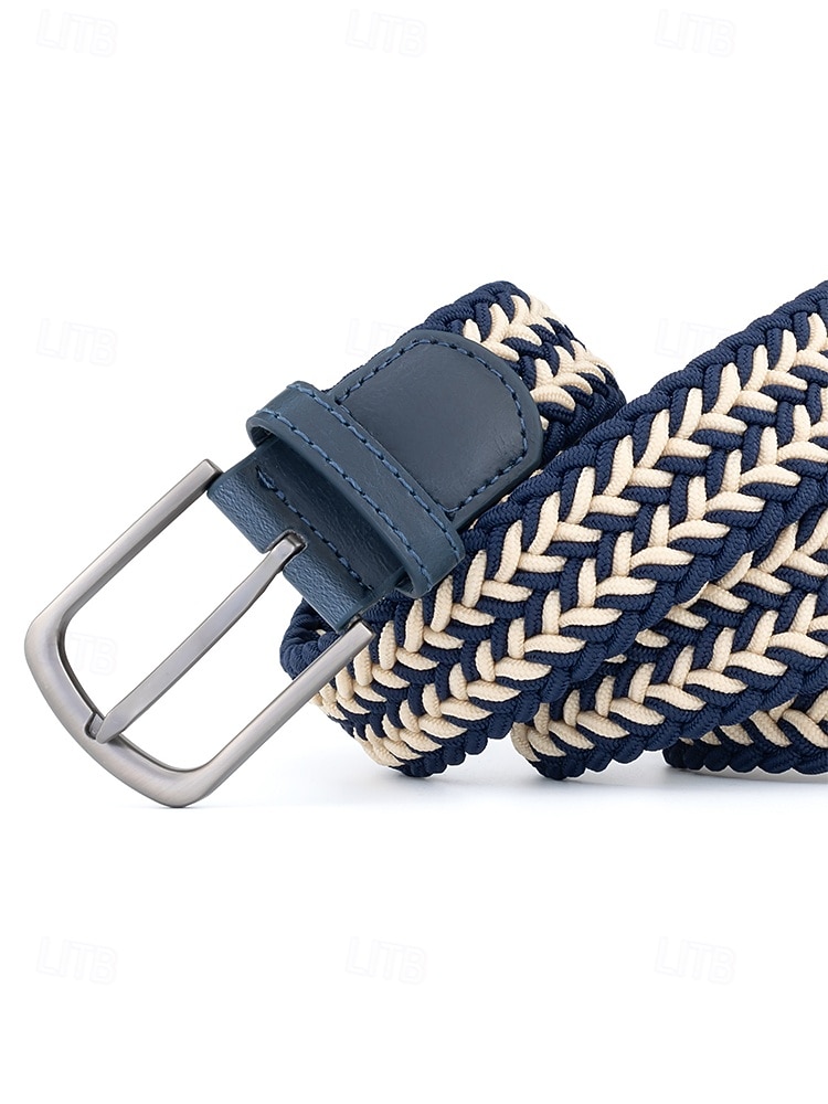 Мужской эластичный плетеный пояс, полиэстер, различные цвета, идеально подходит для отдыха и повседневной носки. 2026 - $14.99 –P6