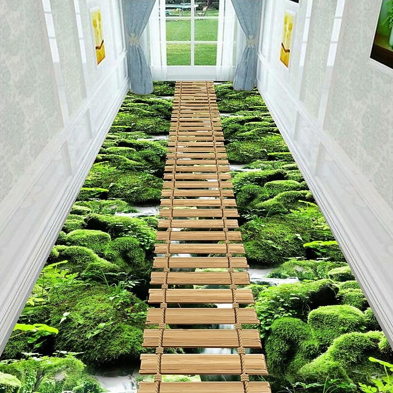 Loperkleed met 3D optische illusie, 2D plat bedrukt tapijt voor woonkamer, slaapkamer, volledige dekking, hal, gang, aanpasbare vloermat, antislip keukendeurmat 2026 - $8.99 –P3