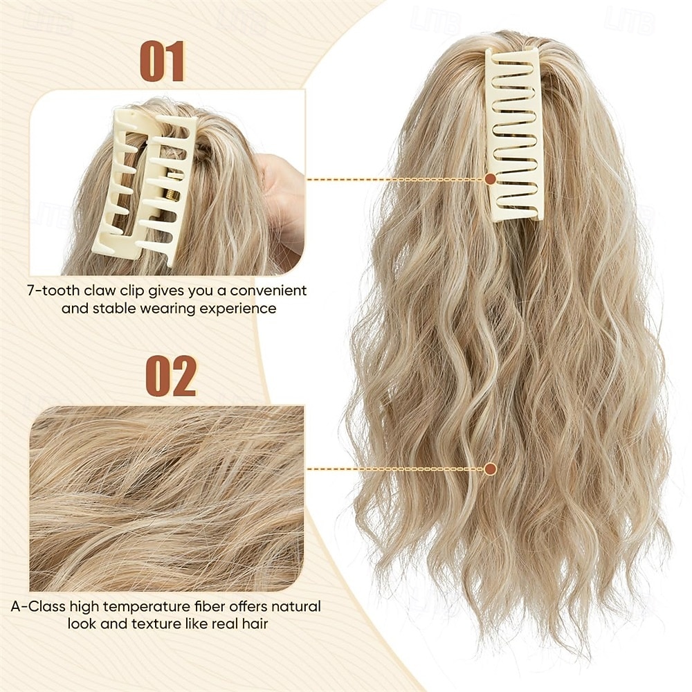 2 PCS Ponytail Extensions Claw Clip Short Pony Tails Wavy Curly Synthetic Hairpieces for Women 12 Inch 14Inch Set 2026 - $33.99 –P3