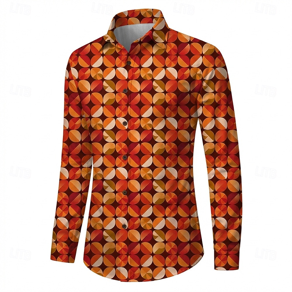 Retrò Vintage Anni '70 Camicia Camicia Aloha Lunghe Hippie Geometrico Costume Per uomo Mascherata Festival Musicale Feste Abbigliamento quotidiano Adulti Camicia del 2026 a $23.99 –P3