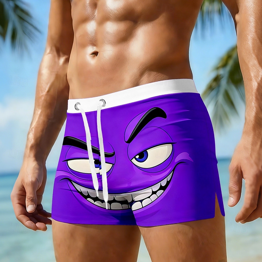 Homme Illusion d'optique Drôle Visage Souriant Shorts de bain Shorts de Surf Caleçons de Bain Taille Moyenne Hawaïen Plage Fête Cordon de serrage avec doublure en mesh Taille Élastique Designer de 2026 ? $16.99 –P1