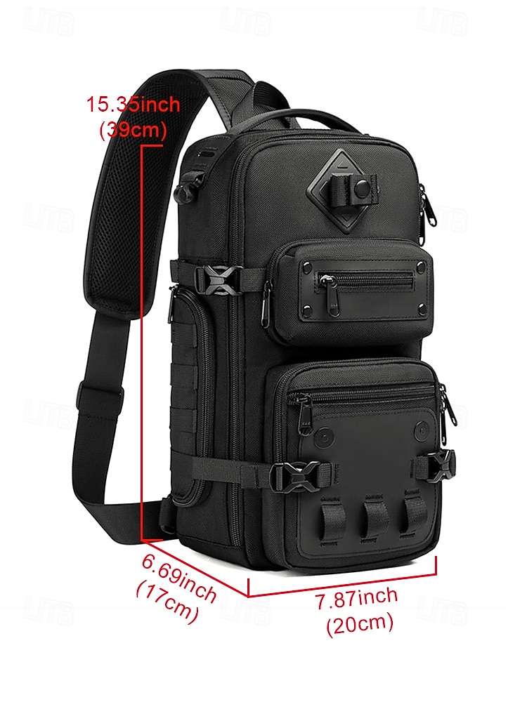 Men's Tactical Sling Bag – Large Capacity Polyester Crossbody Backpack with Multi-Pockets &amp; Versatile Carrying Styles, Multiple Colors for Outdoor Hiking, Travel, &amp; Casual Everyday Use 2026 - $54.99 –P12