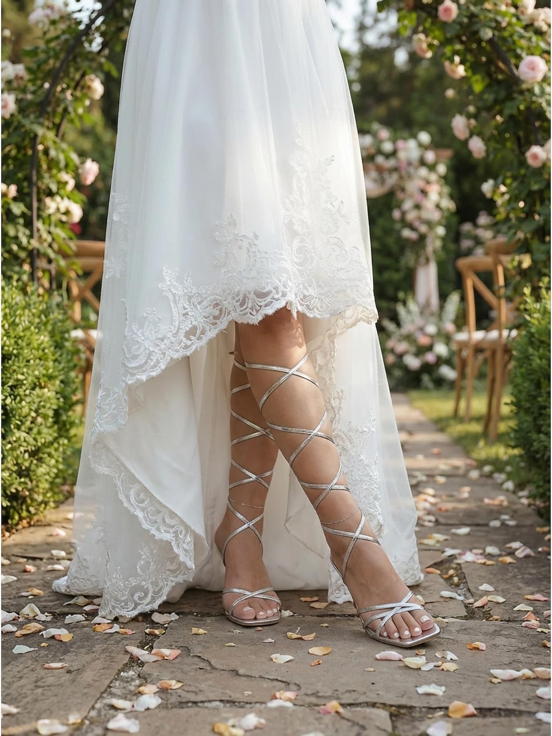sandali da donna con tacco alto e cinturino color carne - eleganti scarpe da sposa con lacci per spose, matrimoni in giardino e occasioni speciali del 2026 a $32.99 –P7