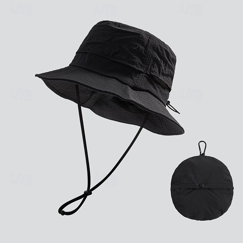 Unisex Bucket Hat Black Navy Blue Tactel Ruched Drawstring Adjustable Sports & Outdoors Casual Outdoor Solid Color Sun Protection Sunscreen 2026 - $9.49 –P9