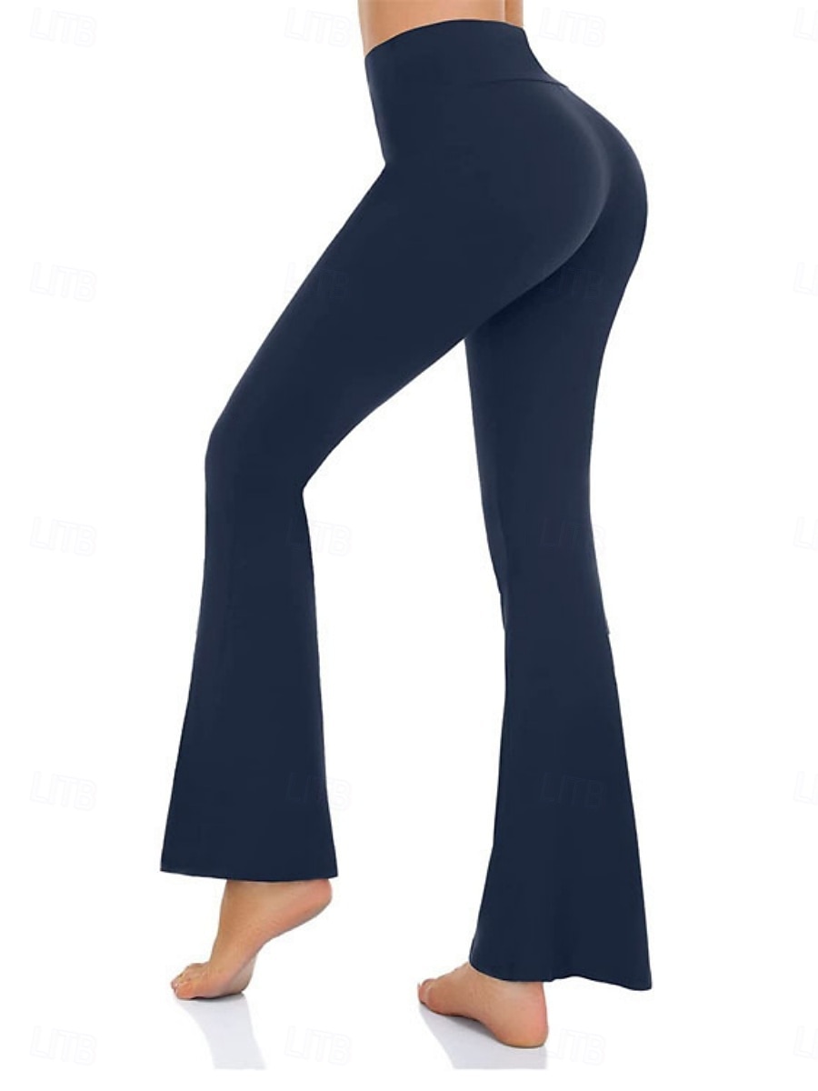 Femmes Pantalons Pantalon décontracté leggings évasés Vacances Mode Streetwear Longueur complète Taille haute Uni Avec Poches Taille Élastique Confortable Élastique Quotidien Yoga Sport & Loisir Noir de 2026 ? $14.99 –P6