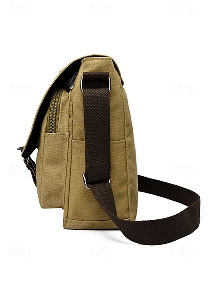 Ανδρική τσάντα ώμου από καμβά, πολύχρωμη τσάντα ώμου μεγάλης χωρητικότητας με χιαστί ώμο, casual vintage τσάντα εργασίας για φορητό υπολογιστή για καθημερινές μετακινήσεις, υπαίθριες δραστηριότητες και χρήση γραφείου 2026 - $29.99 –P7