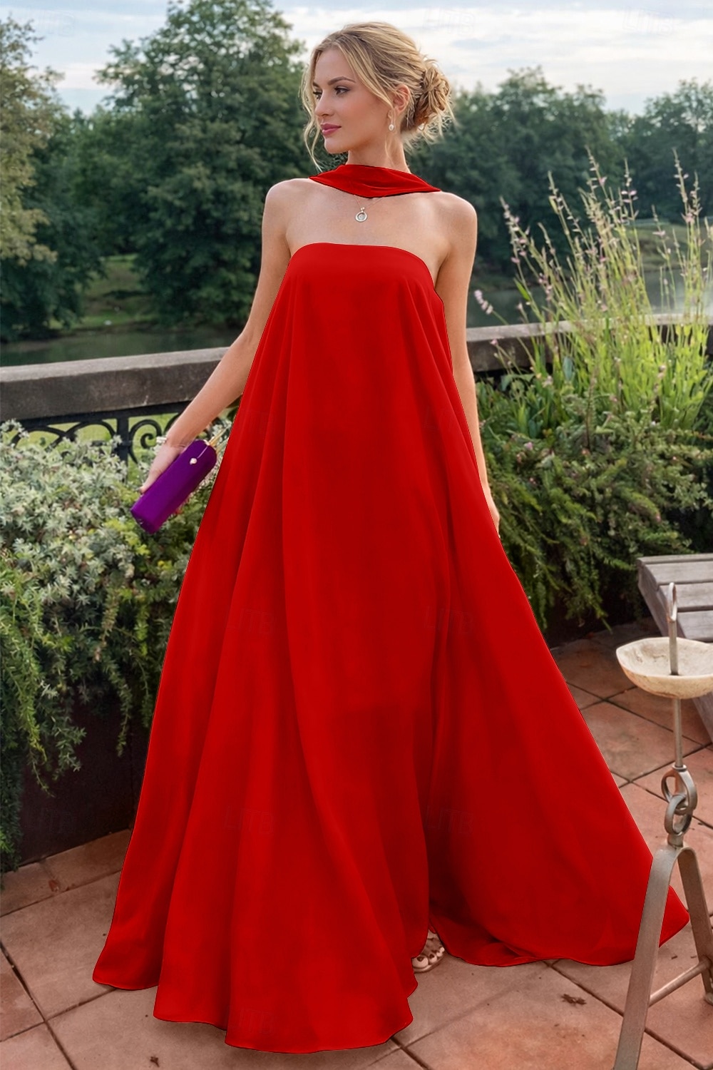 Beach Wedding A-Line Evening Gown Fairy Dress Formal Wedding Guest Floor Length Sleeveless Strapless Stretch Chiffon with Pleats Shawl 2026 - NZ $275.69 Beach Wedding A-Line Evening Gown Fairy Dress Formal Wedding Guest Floor Length Sleeveless Strapless Stretch Chiffon with Pleats Shawl 2026 - NZ $275.69