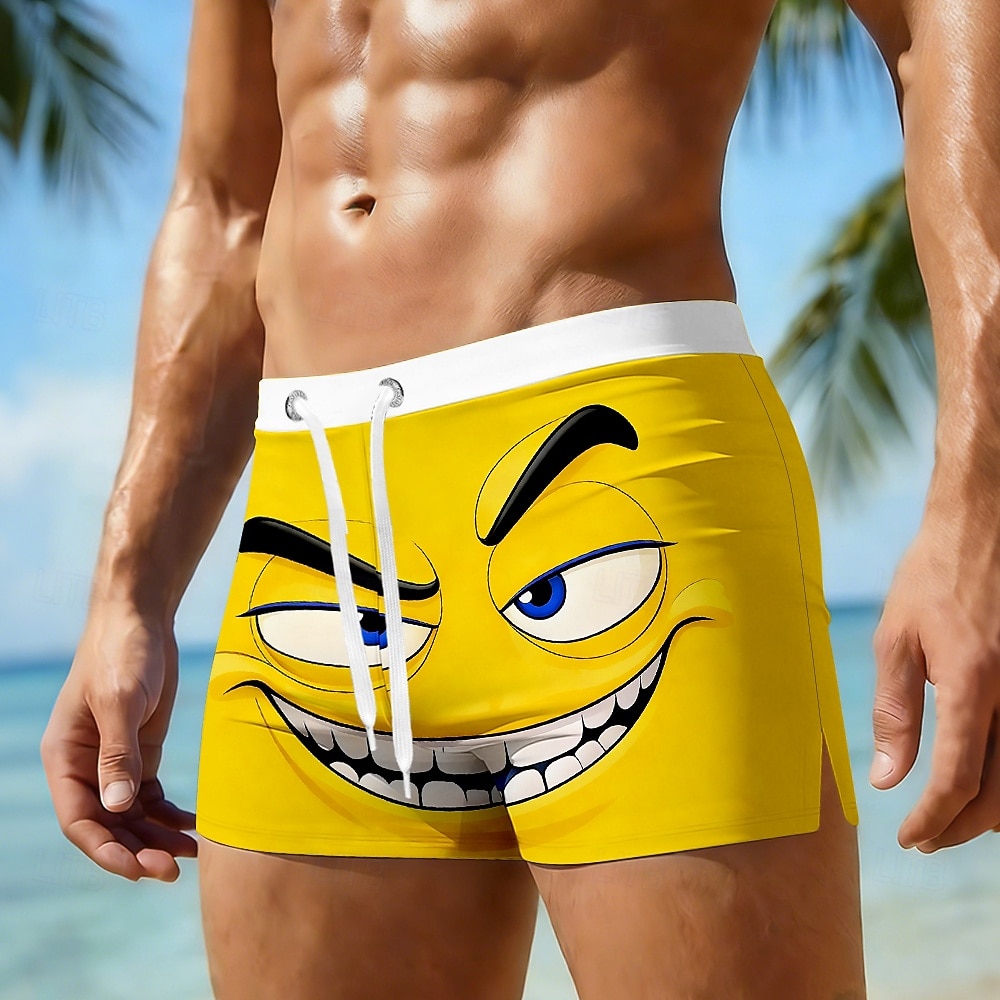Homme Illusion d'optique Drôle Visage Souriant Shorts de bain Shorts de Surf Caleçons de Bain Taille Moyenne Hawaïen Plage Fête Cordon de serrage avec doublure en mesh Taille Élastique Designer de 2026 ? $16.99 –P3