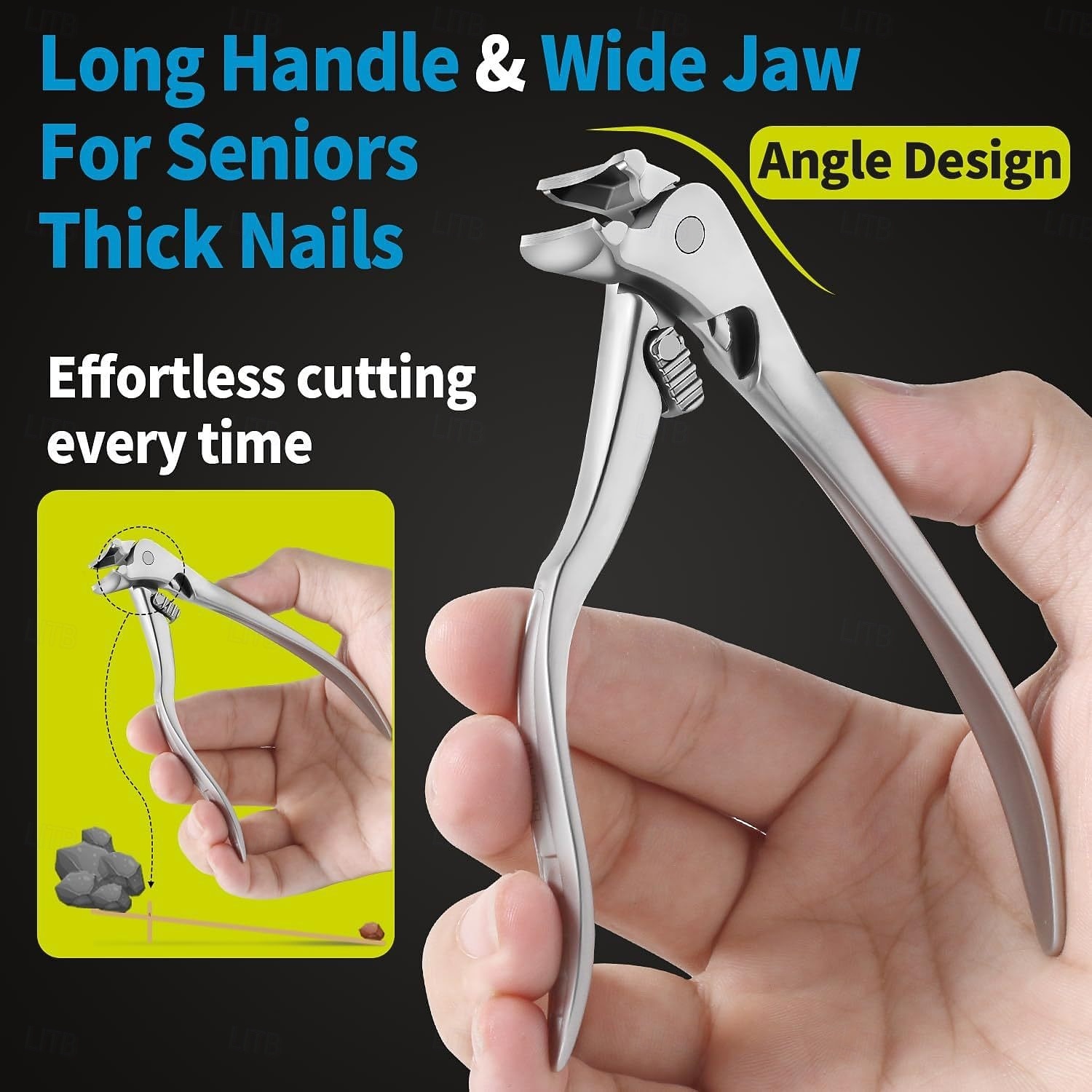 tagliaunghie curvo in acciaio inossidabile, tagliaunghie anti-schizzi a mascella larga, tagliaunghie ergonomico per impieghi gravosi per unghie incarnite &unghie spesse, strumento portatile per la del 2026 a $26.99 –P4