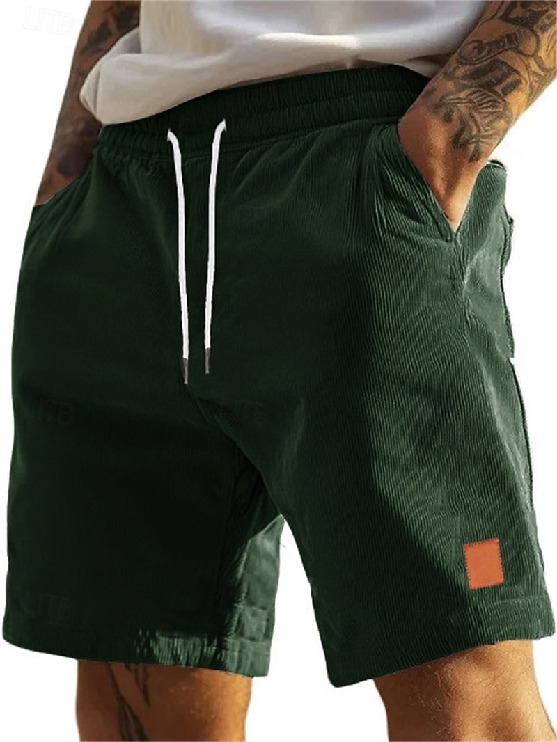 Per uomo Shorts Pantaloncini casual Pantaloncini di velluto a coste Tasca Elastico in vita Semplice Tinta unita Comodità Traspirante Sopra il ginocchio Casuale All'aperto Spiaggia Vacanza Moda Blu del 2026 a $17.99 –P5