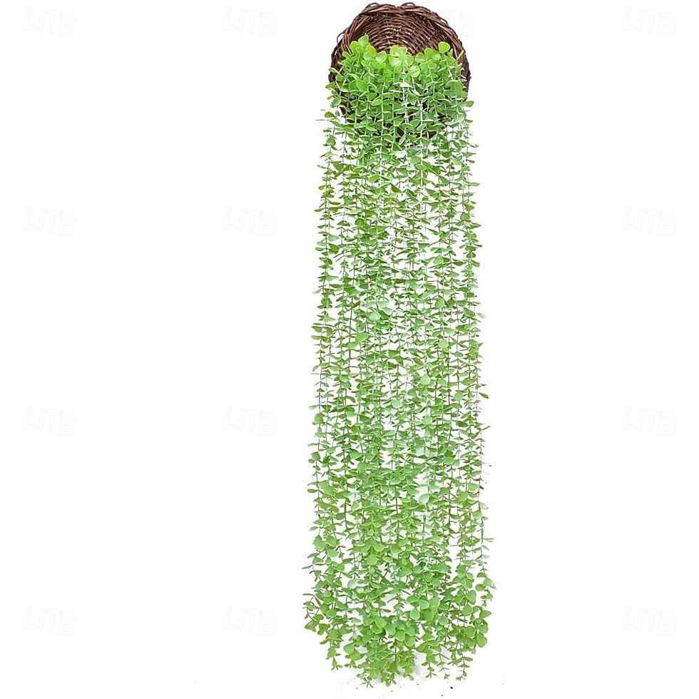 2026年 人工ユーカリのつる4本、フェイクグリーン吊り下げ式つる植物、天井装飾、リビングルーム、エアコンパイプラッピング、ホームデコレーション  コレクション – $17.99 –P1