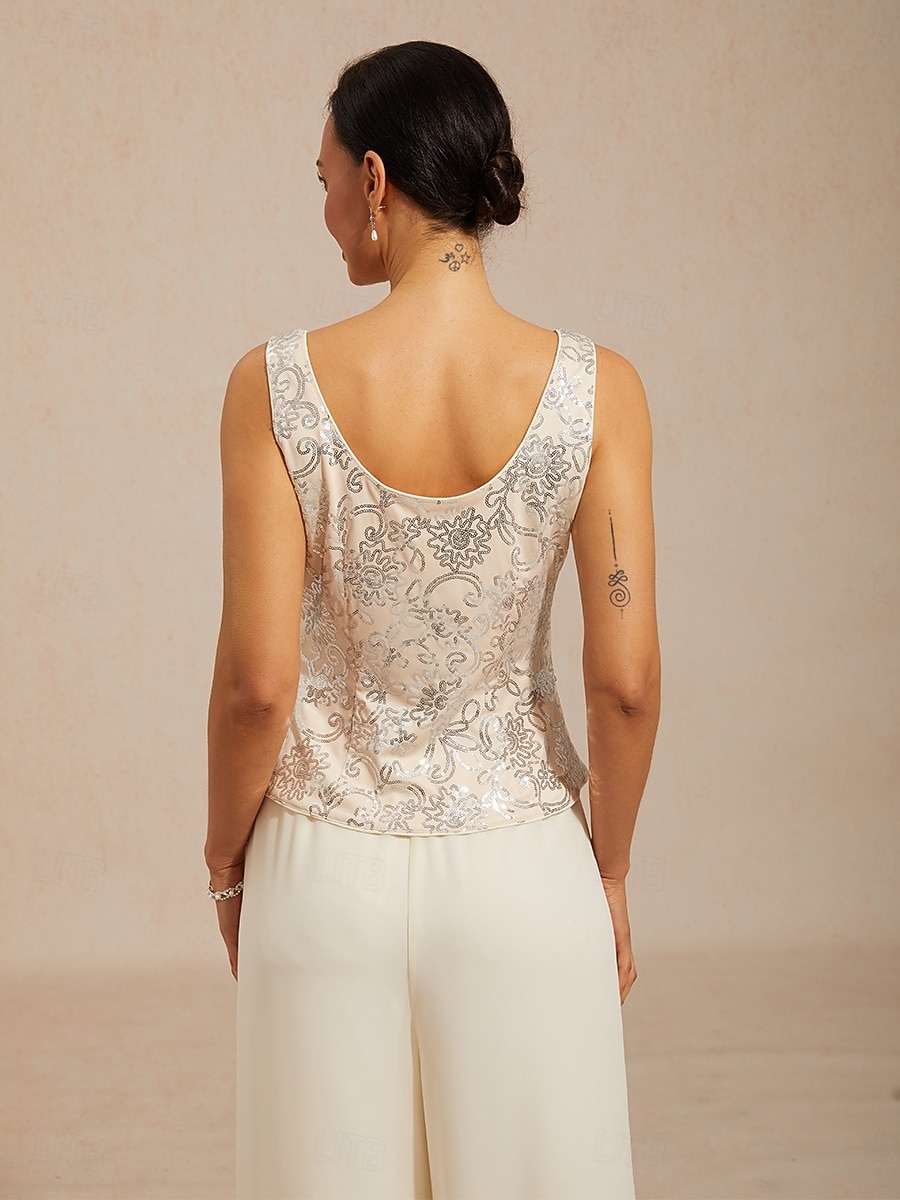 نسائي Jacket توينست ترتر ورد زخرفات أنيق 3/4 الكم اليوسفي طوق حفلة ليلية ملابس الحفلات والسهرات الملابس الرسمية البيج الصيف الربيع الخريف 2026 - $126.99 –P11