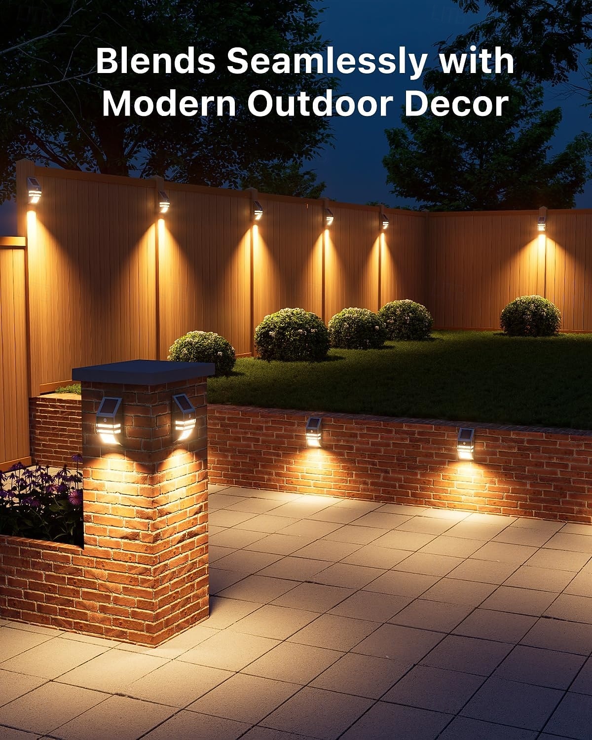Luces solares de acero inoxidable para cercas, para exteriores, impermeables, con sensor de movimiento, para postes de patio, terrazas, porches, barandillas de escaleras, muelles, portones, pasarelas, 2026 - $46.99 –P5