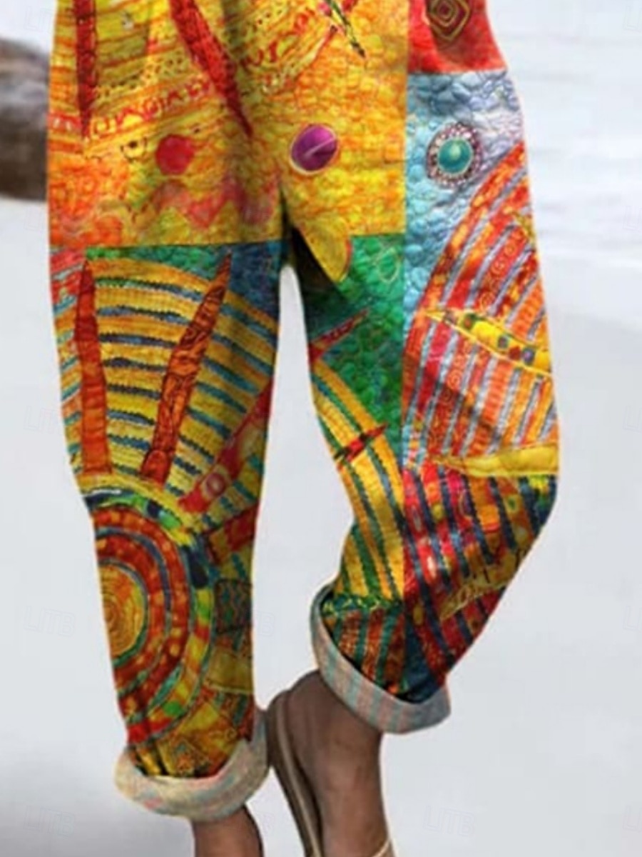 Per donna Tuta Streetwear Grafico Senza Maniche Senza maniche Collo quadrato Tasca Stampato Quotidiano Vacanza Vestibilità comoda Giallo Estate del 2026 a $44.99 –P3