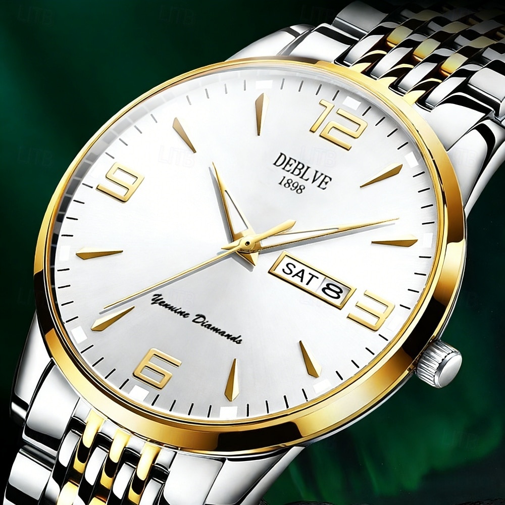 ساعات رجالية، ساعات رجالية فاخرة وجذابة مزودة بوظائف التاريخ والتقويم، وشاشة مضيئة، ساعات رجالية أنيقة وعصرية، أفضل إكسسوارات الرجال، والخيار الأمثل للهدايا 2026 - $21.99 –P6