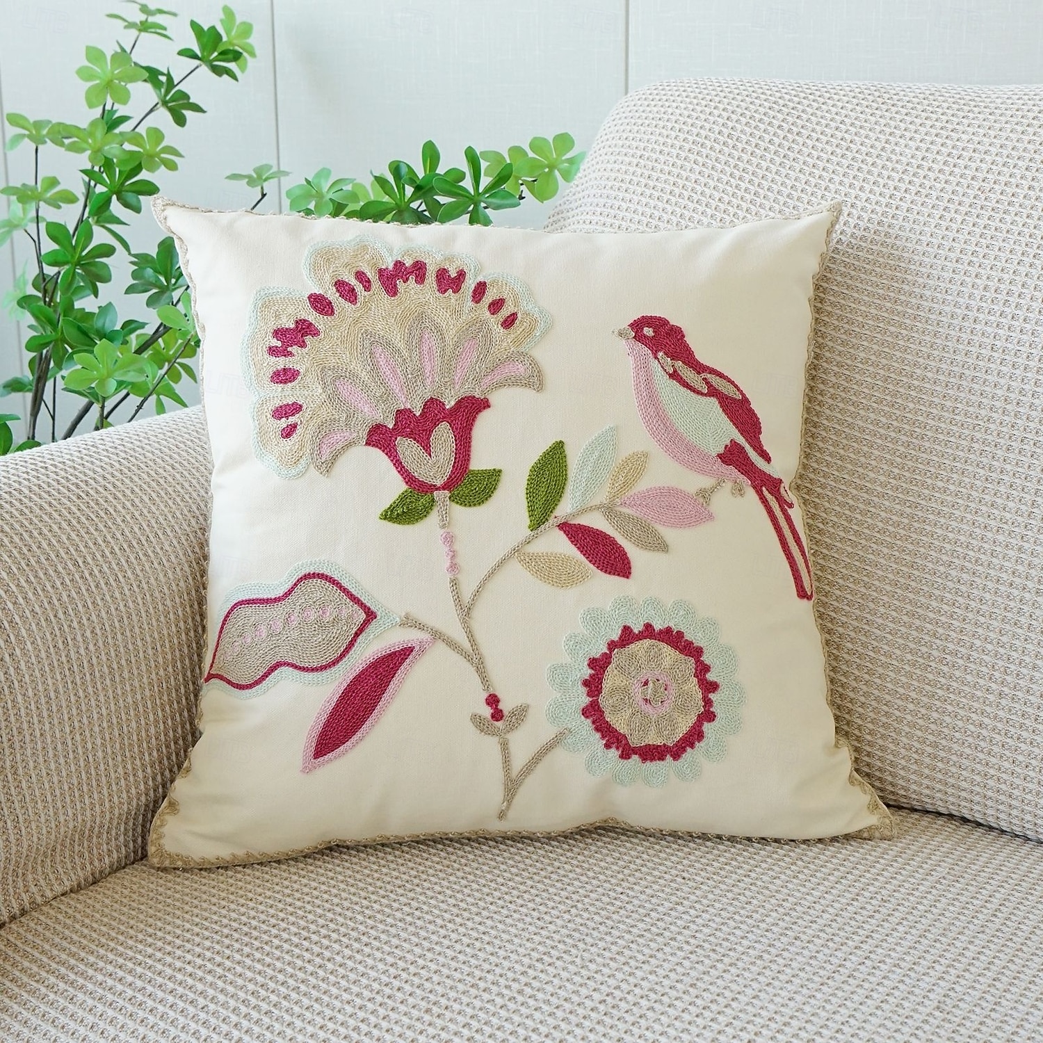 Country Style Embroidered Pillow Covers Living Room Sofa Cushion Fresh Floral Plant Throw Pillow for Window Seat Headrest 2026 - $18.99 –P11