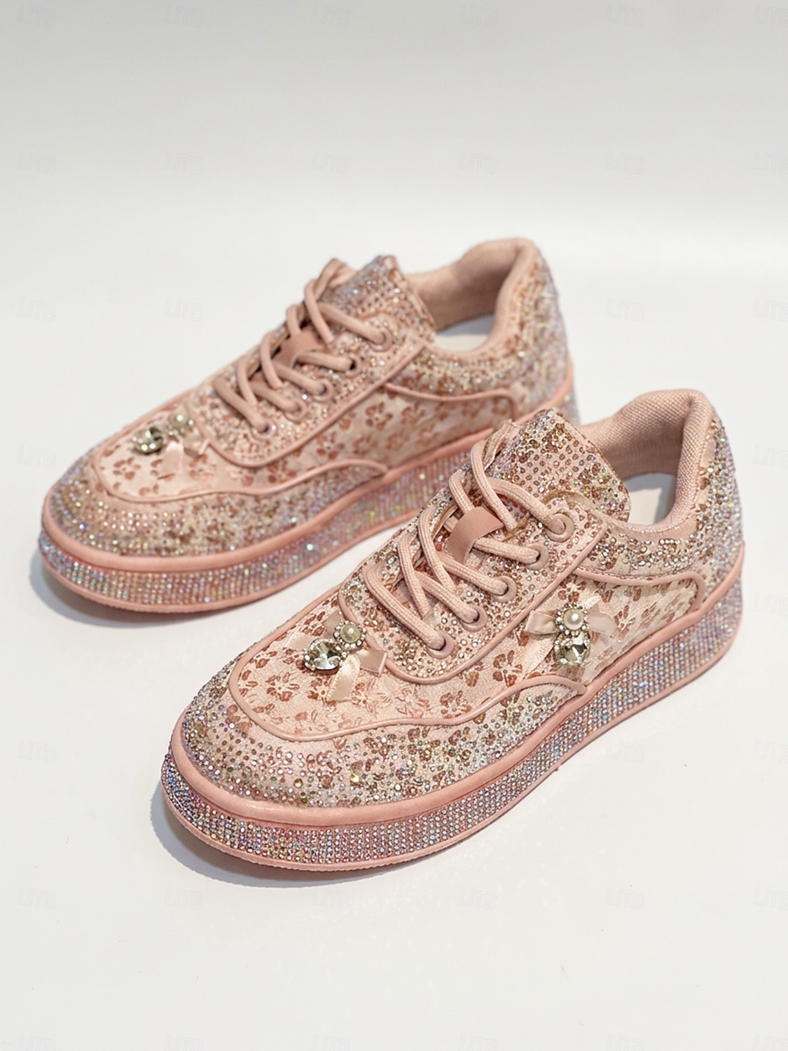 Women's Silver Crystal Platform Wedding Sneakers – Modern Bridal Shoes for Outdoor Garden Weddings 2026 - $54.99 –P6