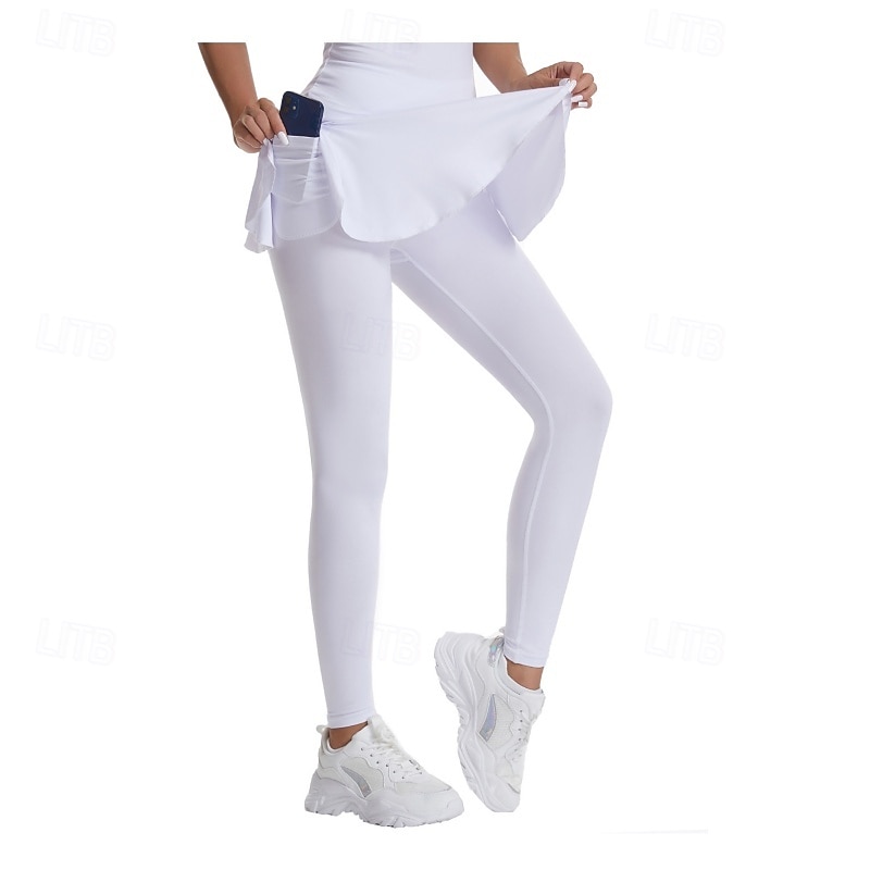 Women's Solid Colored Casual Skirt Tennis Skort Tennis Skirt with Leggings Sport Skirt Pocket High Waist Quick Dry Breathable Tennis Golf Pickleball Skirt Bottoms Black White Tennis Clothing 2026 - $21.99 –P6