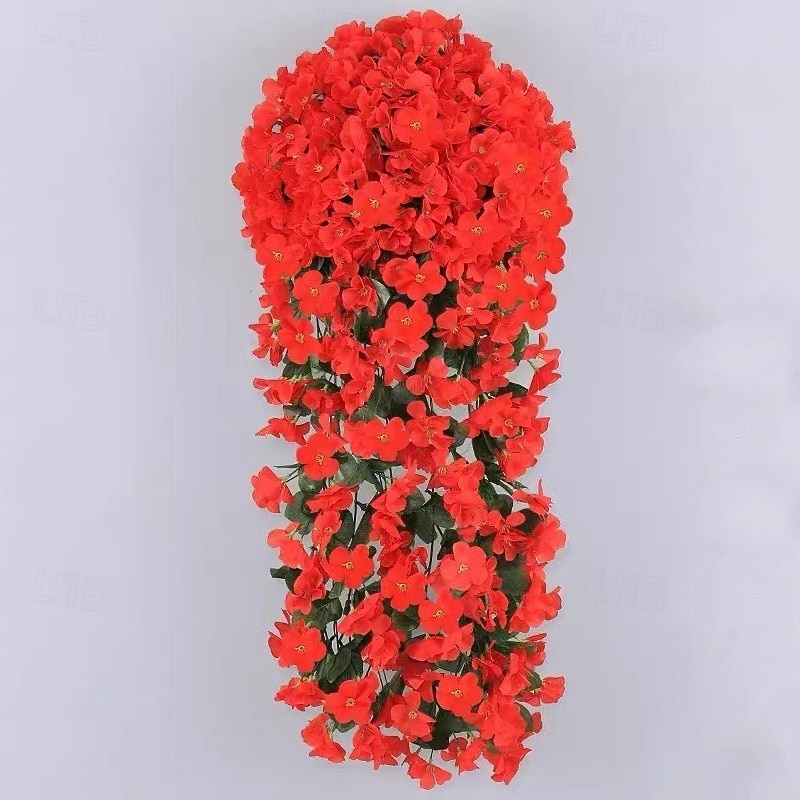 2 stuks levendige kunstmatige hangende orchideeën, nep viooltjesranken als wanddecoratie, plastic hangende bloemen voor binnen, woonkamer, tuin of balkon 2026 - $23.99 –P11
