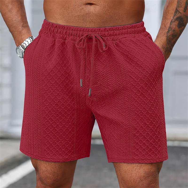 Per uomo Shorts Pantaloncini casual Jacquard Testurizzato Semplice Comodità Traspirante Lunghezza al ginocchio Casuale All'aperto Spiaggia Vacanza Moda Blu marino Grigio chiaro Micro-elastico del 2026 a $18.99 –P4