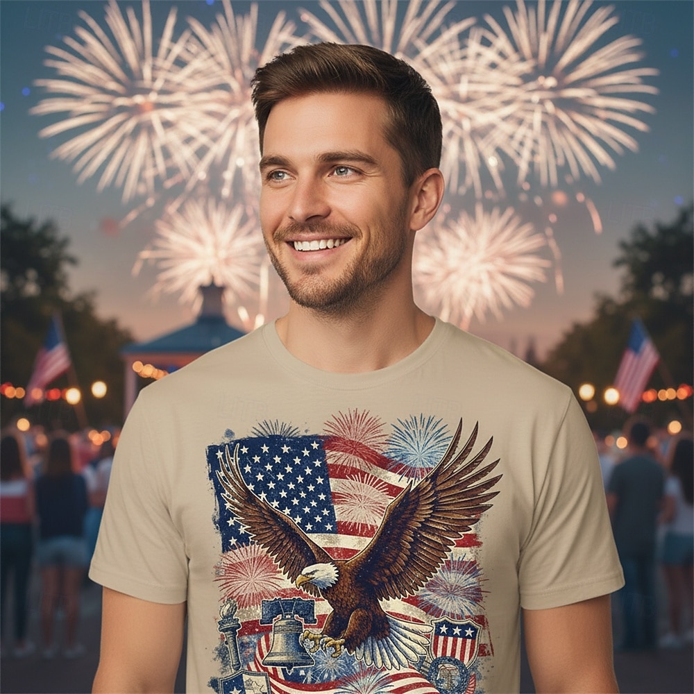 Patriotic T-shirt Graphic Tee USA Retro Vintage Patriotic T-shirt Sleeve 1776-2026 for Unisex Adults' 3D Print  for Independence Day / the Fourth of July 4th of July Party 2026 - $14.99 –P1